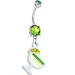 Peridot Green Cubic Zirconia Cocktail Belly Ring