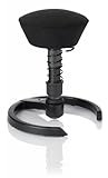 SWOPPER STANDARD 3D-Aktiv-Bürostuhl Hocker Sitzpolster Normal, Farbe schwarz, Federfarbe schwarz, Basis Anthrazit, Fussring mit Filzgleiter, Feder SMALL 40 - 80 kg (SWOPS10FSML)