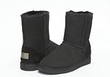 UniKoala Women's Classic Short Sheepskin Boots Black