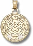 Connecticut Huskies Oakleaf Seal Pendant - 10KT Gold Jewelry