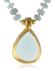 Nava Zahavi Matt Aqua Chalcedony Drop Necklace