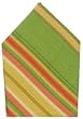 Durable Hand Woven 100% Cotton Green and Yellow Striped Napkins 22x22 Inches Set of Six