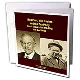 Sandy Mertens Writers World - Ron Paul Will Rogers and the Tea Party - Greeting Cards-12 Greeting Cards with envelopes