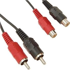 5m Phono Plug to Socket Extension Cable - 2x RCA Hi Fi Stereo Audio Lead - Male to Female - 5 Metre Length