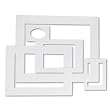 Pre-Cut Mat Frames for Photo/Art, 12 Mats/ 5 Asst Sizes, 60/Pack, White