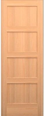 4 Flat Panel (4 horizontal) Solid Core Door Slab Opening Width: 1/6, Species: Red Oak