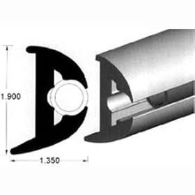 Taco Flexible Black Vinyl Rub Rail 50 x 1 7 8 TACV113426BKA501 by 