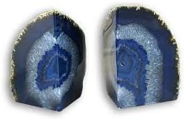 Blue Agate Bookends