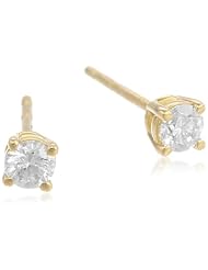 18k Gold Round-Cut Diamond 4-Prong Studs (1/4 cttw, H-I Color, SI1-SI2 Clarity)