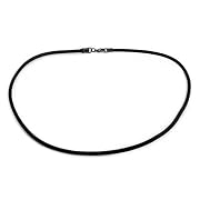 Thick Black Leather Gunmetal Cord