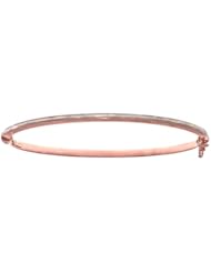 14 Karat Rose Gold 2.92mm Shiny Oval Shape Bangle With