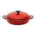 Le Creuset - Cast Iron Shallow Casseroles - Cerise 30cm Shallow Casserole. Cerise