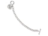 Stainless Steel Ed Hardy Pol Link w/Heart Charm Toggle Bracelet