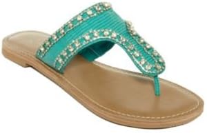 INC International Concepts Gina Womens Size 5.5 M Turquoise Open Toe Thongs
