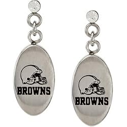 Stainless Steel Cleveland Browns Logo Dangle Earrings