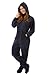 Big Feet Pjs Navy Hooded Plush Footed Pajamas - No Drop Seat