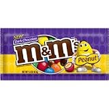 M&M S Dark Chocolate Peanut Candies, Singles - 1.5 Oz/Piece, 24 ea