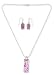 Dichroic art glass jewelry set, 'Cherry Crush'