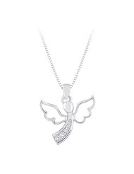 1/10 ct. tw. Diamond Journey Angel Pendant in 10K White Gold