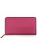 Thick Crosshatched Zip-Around Genuine Leather Wallet