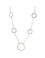Sterling Silver Twisted Circle Station Chain Necklace, 20+2" Extension