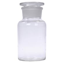 American Educational Clear Flint Glass 125mL Wide Mouth Reagent Bottle with Ground Glass Stopper (Bundle of 5)