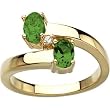 14K Yellow Gold Chrome Tourmaline and Diamond Ring