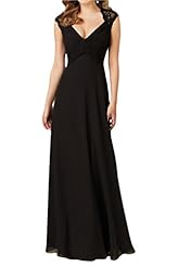 V-neck Chiffon Natural   Waistline Lace Wedding Dress 