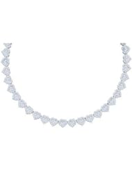 6.5 cttw 14k White Gold Diamond Bridal Heart Necklace (Real Diamonds: 6.5 cttw)