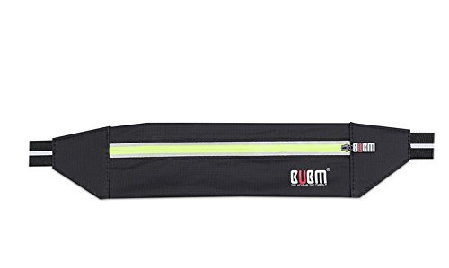 Reflective Sweatproof Flipbelt, BUBM Adjustable Zipper Workout Waist Belt Pack for Outdoor Sports, Fitness and Travel, Fanny Bag for iPhone 6S Plus, Samsung Galaxy S6 Edge
