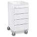 TrippNT 51032 HDPE/ABS Compact Cart, Front Locking, 15" Width x 27" Height x 17" Depth, 4 Drawers, White