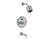 Jado 853/400/144 Classic/Victorian/Colonial Pressure Balance Tub and Shower Set, Cross Handle, Brushed Nickel