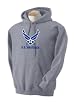 Custom U.S. Air Force wings logo on mens hooded pullover sweatshirt