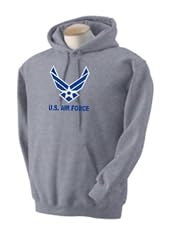 Custom U.S. Air Force wings logo on mens hooded pullover sweatshirt
