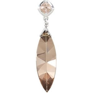 Genuine Smoky Quartz & Morganite Pendant with 18" chain necklace