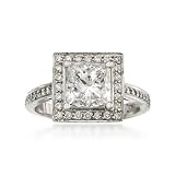 2.38 ct. t.w. Certified Princess-Cut Diamond Ring In Platinum. Size 7