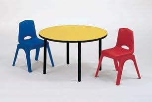 KID'S PLAY TABLE(HEAVY DUTY) 36" ROUND-COLOR RED- ADJUSTABLE LEGS-MADE IN THE USA