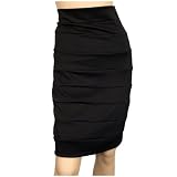 Plus size Bandage Pull On Pencil Skirt Black