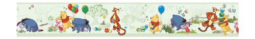 York Wallcoverings Disney Kids DK5840BD Pooh & Friends Toile Border, Green