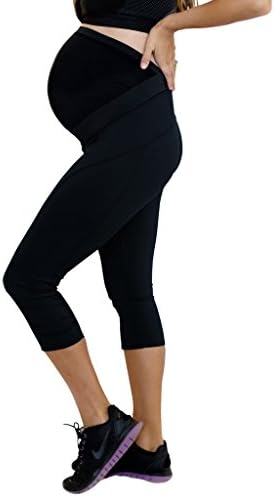 Mumberry Maternity Activewear Move Workout Capris with Belly Band Support