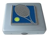 Blue Tennis Racket Mirror Pill Box
