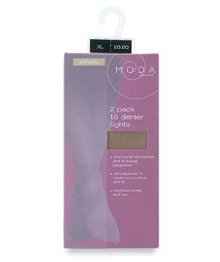 15 denier maternity tights - 2pk BlackLarge
