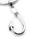 Neat Sterling Silver Fish Hook or Fishing Pendant Charm