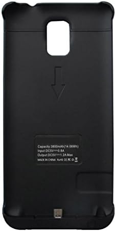 ZOK 3800mAh Extended Battery Charger Case No Flap Back Up Power Bank for Samsung Galaxy Note4 Note 4 Color Black
