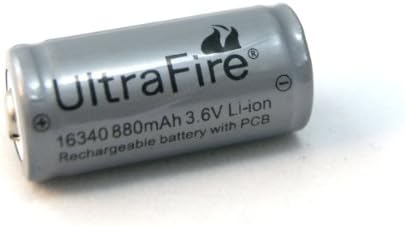 Ultrafire 3.6V 880mah Protected Li-Ion Rechargeable Battery RCR123A CR123A 16340 CR16340