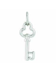 14K White Gold J Key Charm