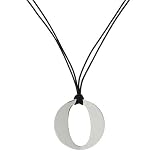 Sterilng Silver Organic Design Pendant on Black Cord, 16-18
