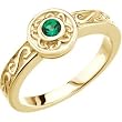 14K Yellow Gold Tsavorite Etruscan Style Ring