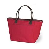 Picnic Time Topanga Natural Large Insulated Shoulder Tote (Candy Apple Red)