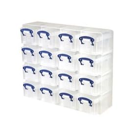 Really Useful Box Organiser 0.3 Litre Pack of 16 - Color: Clear